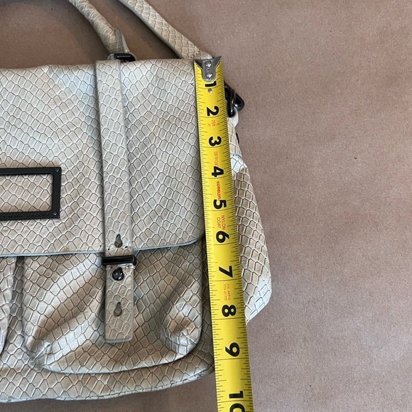 MARC JACOBS Snake Stamped Werdie Top Handle Messenger Satchel Cow Leather Strap - Picture 9 of 14